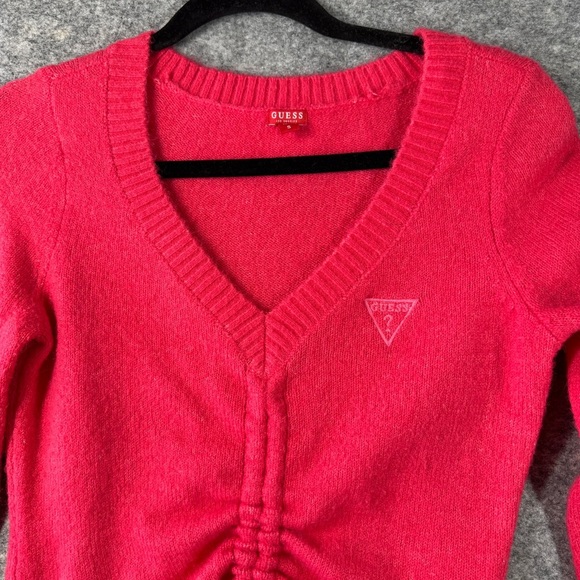 Guess Y2K Pink  Lace Up Sweater Barbie Core Pullover Cardigan Size Small - Picture 3 of 14